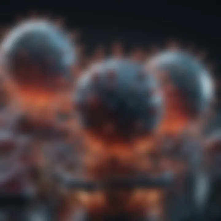 An artistic representation of the dual nature of viruses.