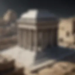 A detailed illustration of the architectural layout of the Second Temple.