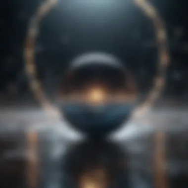 Quantum Realities An artistic representation of quantum mechanics with particles and wave functions.