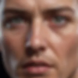 A close-up of a face displaying intricate emotional cues