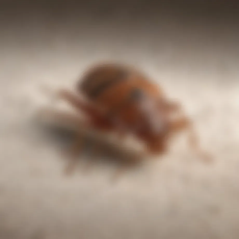 Close-up of a bed bug on fabric