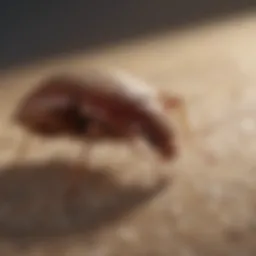 Close-up of a bedbug exhibiting its physical traits