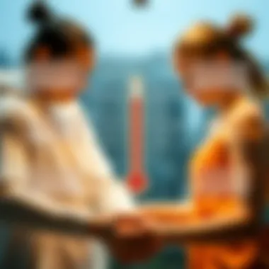 Infographic showing the implications of temperature variations in various health contexts.