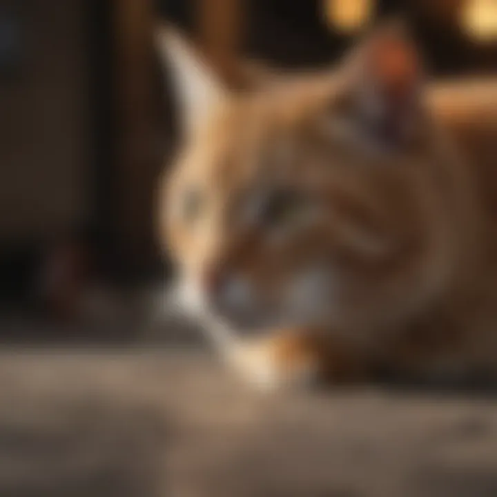 A domestic cat observing its surroundings with curiosity.