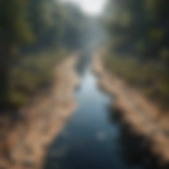 Diagram showing the pathways of mercury contamination in aquatic environments.