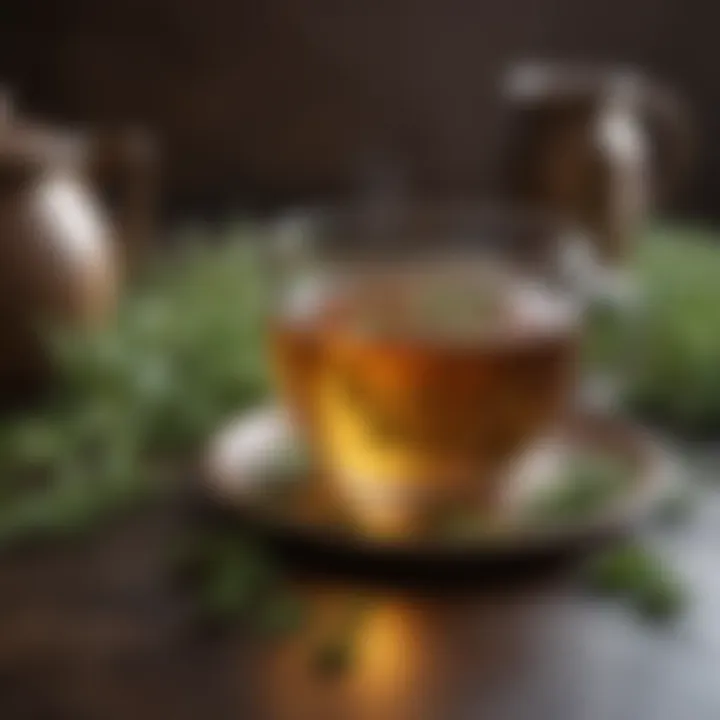 An assortment of herbal teas served in a calming setting.