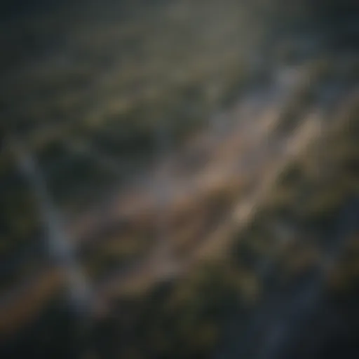 Aerial view of a northern electricity grid showcasing expansive transmission lines