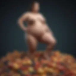 An intricate diagram illustrating the causes of obesity