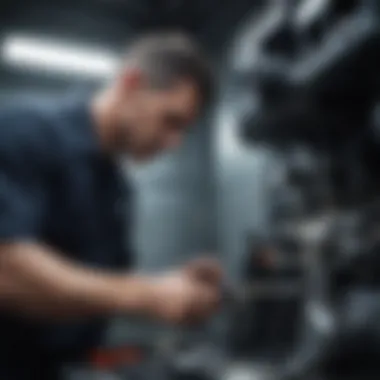 Mechanic Inspecting Engine Oil Quality Mechanic inspecting engine oil quality