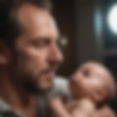Father navigating the challenges of caring for a newborn at home.