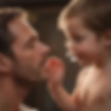 Playful Bonding Between Father and Child Father engaging in playful interaction with his child, showcasing bonding.