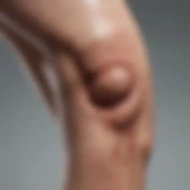 Close-up of leg skin with visible irritation