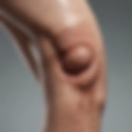 Close-up of leg skin with visible irritation
