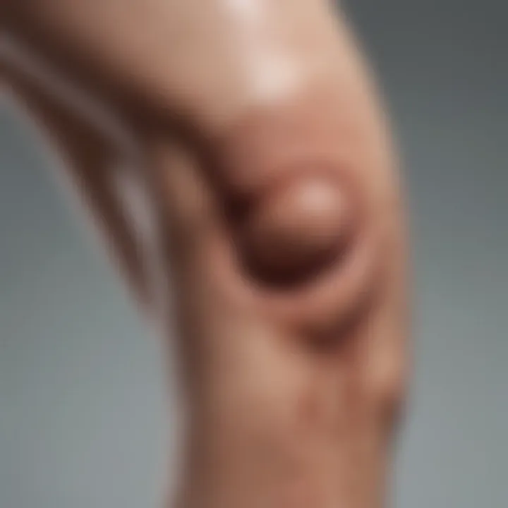 Close-up of leg skin with visible irritation