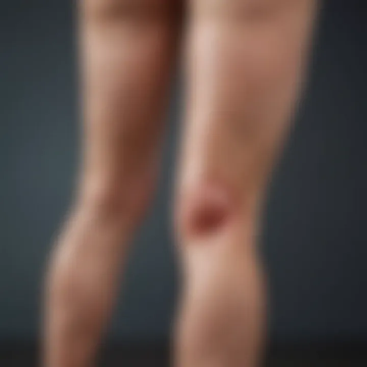 Diagram outlining common symptoms of sensitive leg skin