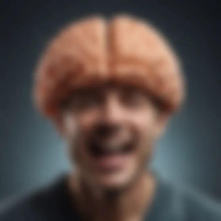An illustration representing the brain's activity during laughter, emphasizing the neurological aspects of this response.