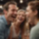 A close-up of a group engaging in laughter during a social gathering, highlighting the joy of spontaneous connections.