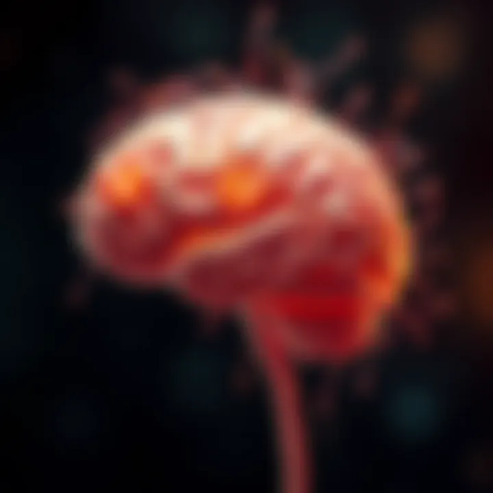 Complexities of Brain Structure and Neurological Conditions Illustration of complex brain structure and disorders