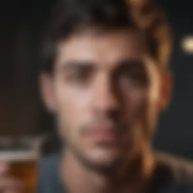 A symbolic image illustrating the stigma surrounding addiction in a social context.