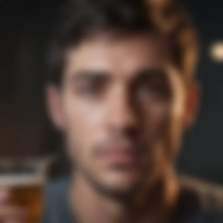 A symbolic image illustrating the stigma surrounding addiction in a social context.