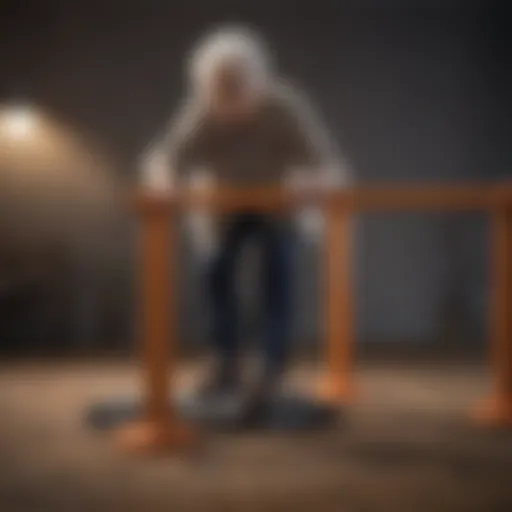 Elderly person experiencing loss of balance