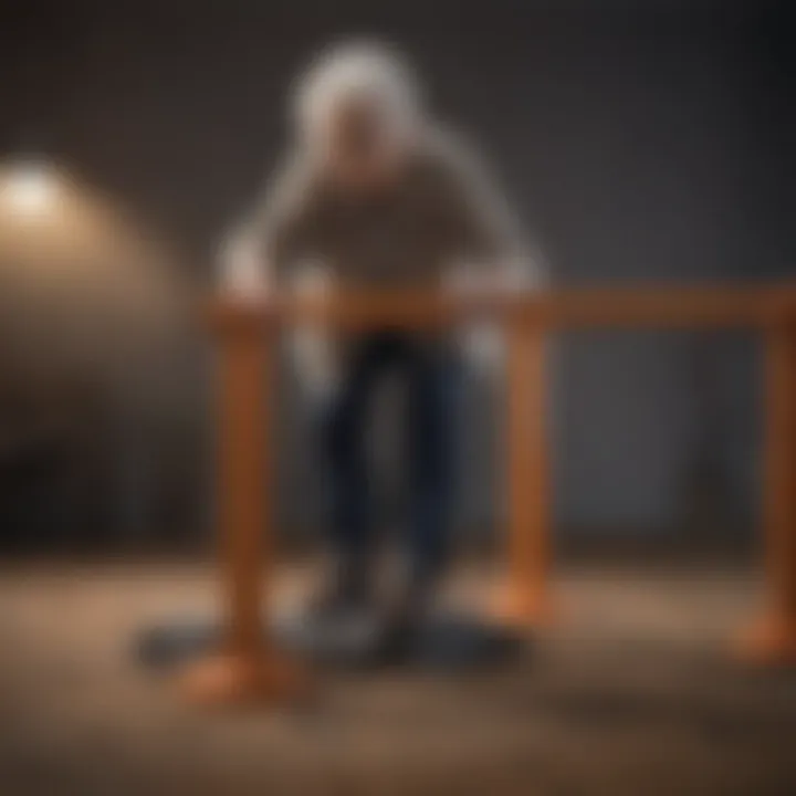 Elderly person experiencing loss of balance