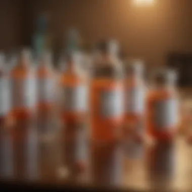 Medication bottles indicating side effects for seniors
