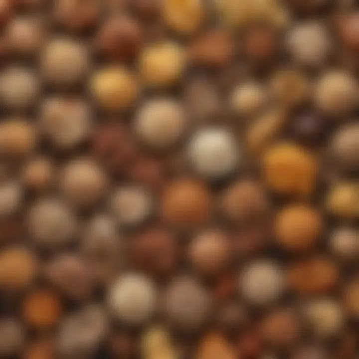 Diverse carbohydrate sources arranged artistically to illustrate variety