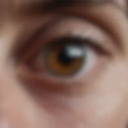 Close-up view of an eye showing discomfort