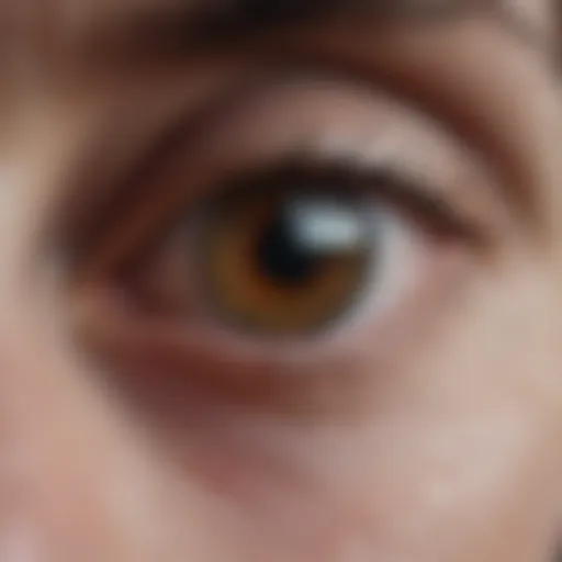 Close-up view of an eye showing discomfort