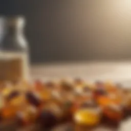 Illustration depicting vitamin D sources such as sunlight, food, and supplements