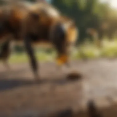Understanding Safe Interaction with Bees An illustration showing safe distance from a bee