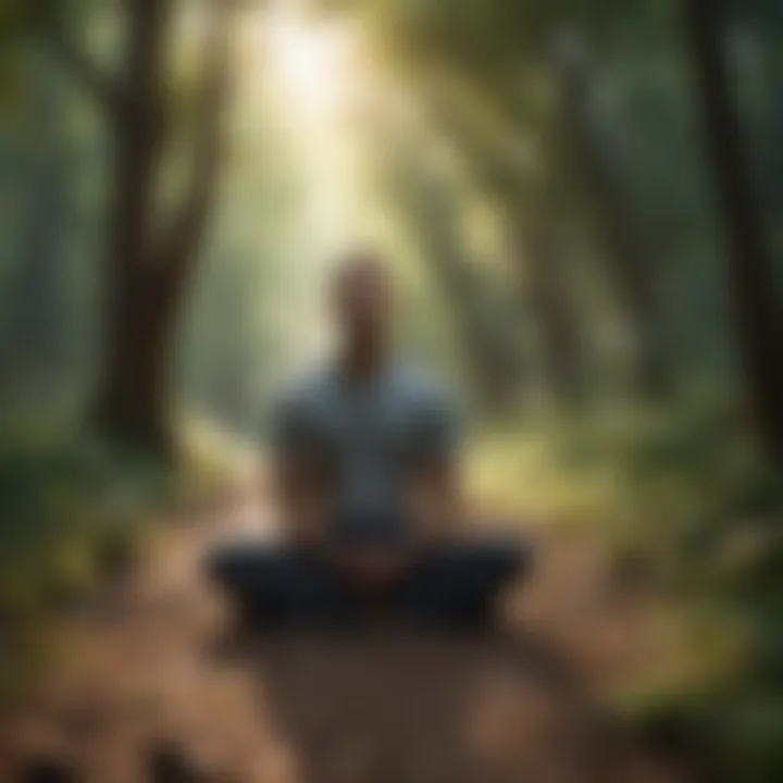 Person meditating amidst nature for mental clarity